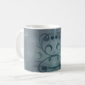 Elegante Blue Flower Swirl Mok (Voorkant links)