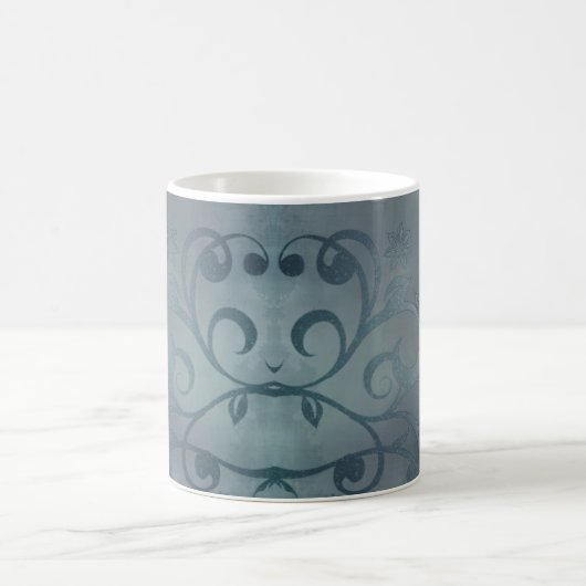 Elegante Blue Flower Swirl Mok (Center)