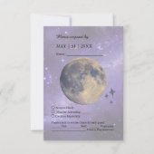 Elegante Blue Galaxy Sky Moon Wedding Response Kaa RSVP Kaartje (Voorkant)