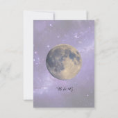 Elegante Blue Galaxy Sky Moon Wedding Response Kaa RSVP Kaartje (Achterkant)