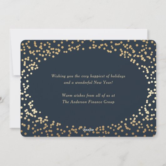 Elegante Blue Gold Business Vrolijke Kerst Kaart (Achterkant)