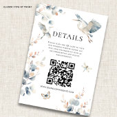 Elegante Blue Heron QR-code Trouwdetails Informatiekaartje