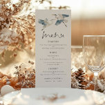 Elegante Blue Heron Script bruiloft Menu<br><div class="desc">Elegant Blue Heron Script Wedding. Een informele set typografie in zwart voor de hoofdkop Menu ter aanvulling van de rest van de tekst die u gemakkelijk kunt personaliseren.</div>