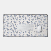 Elegante Blue Horses Monogrammed Initiaal geschenk Bureaumat (Keyboard & Muis)