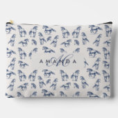 Elegante Blue Horses Monogrammed Initiaal geschenk Etui (Voorkant)