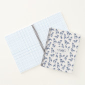 Elegante Blue Horses Monogrammed Initiaal geschenk Notitieboek (Binnen)