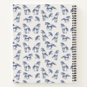 Elegante Blue Horses Monogrammed Initiaal geschenk Notitieboek (Achterkant)