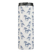 Elegante Blue Horses Monogrammed Initiaal geschenk Thermosbeker (Achterkant)