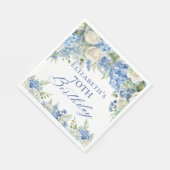 Elegante Blue Hydrangea Rozen Garden Verjaardagsfe Servet (Hoek)