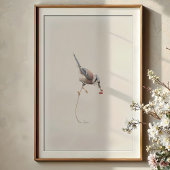 Elegante Blue Jay Waterverf kunst met rode bessen Poster