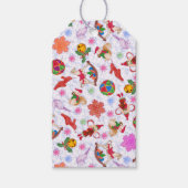 Elegante Blue Kitsch Waterverf Ditsy Vakantie Cadeaulabel (Voorkant)