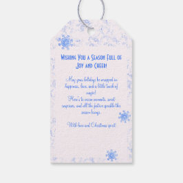 Elegante Blue Kitsch Waterverf Ditsy Vakantie Cadeaulabel