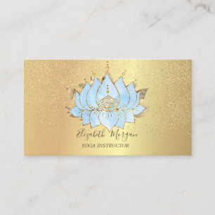 Elegante Blue Lotus Gold Confetti Yoga Visitekaartje