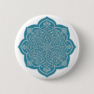 Elegante Blue Mandala Button Pin – Ingewikkelde Bl