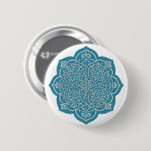 Elegante Blue Mandala Button Pin – Ingewikkelde Bl (Voorkant /achterkant)
