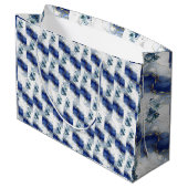 Elegante Blue Marble Gift Bag Groot Cadeauzakje (Achterkant Gekanteld)