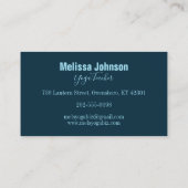 Elegante Blue Moon Waterverf Visitekaartje (Achterkant)