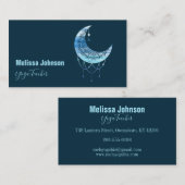 Elegante Blue Moon Waterverf Visitekaartje (Voorkant / Achterkant)