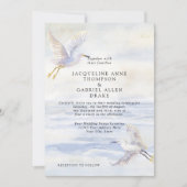 Elegante Blue Ocean Beach Kustkranen w Foto Kaart (Voorkant)