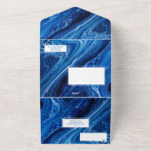 Elegante Blue Ocean Waves Bar Mitswa All In One Uitnodiging (Buitenkant)