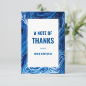 Elegante Blue Ocean Waves Bar Mitswa Bedankkaart (Staand voorkant)