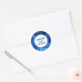 Elegante Blue Ocean Waves Bar Mitswa Ronde Sticker (Envelop)