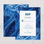 Elegante Blue Ocean Waves Bar Mitswa RSVP Kaartje (Voorkant / Achterkant)