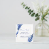 Elegante Blue Ombre Marble bruiloft accommodaties Informatiekaartje (Staand voorkant)