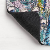 Elegante Blue Peacock Waterverf Art Verjaardag Muismat (Hoek)