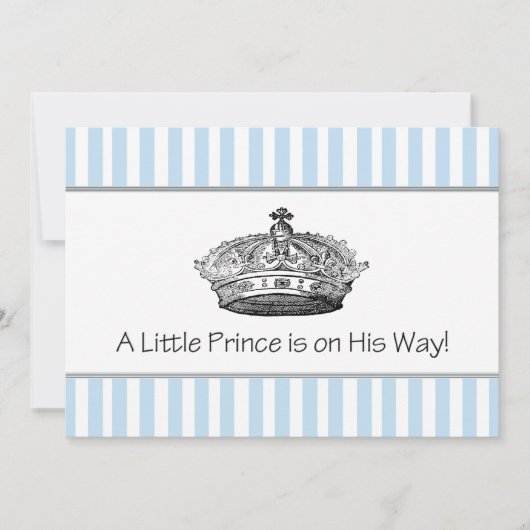 Elegante Blue Prince Baby Shower Kaart (Voorkant)
