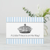 Elegante Blue Prince Baby Shower Kaart (Staand voorkant)