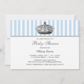 Elegante Blue Prince Baby Shower Kaart (Achterkant)