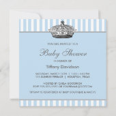 Elegante Blue Prince Baby Shower Kaart (Achterkant)