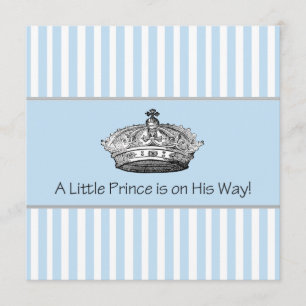 Elegante Blue Prince Baby Shower Kaart