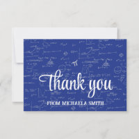Elegante Blue Script Mathematics Formulas Afstuder