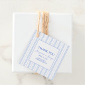 Elegante Blue Seashell Coastal Wedding Bedankt Bedankjes Labels (In situ)
