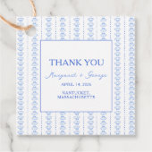 Elegante Blue Seashell Coastal Wedding Bedankt Bedankjes Labels (Voorkant)