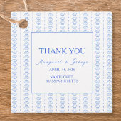 Elegante Blue Seashell Coastal Wedding Bedankt Bedankjes Labels