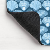Elegante Blue Seashells Mousepad Muismat (Hoek)