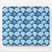 Elegante Blue Seashells Mousepad Muismat (Voorkant)