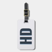 Elegante Blue Shadow Monogram  strandreis Bagagelabel (Voorkant verticaal)