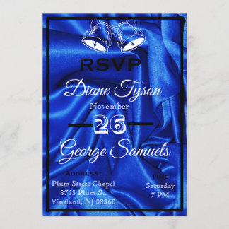 Elegante Blue Silk Wedding Invitation Kaarten RSVP