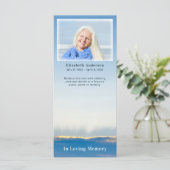 Elegante Blue Sky begrafenis gedenkplaat Kaart (Staand voorkant)