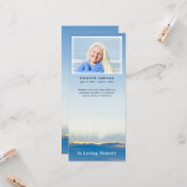 Elegante Blue Sky begrafenis gedenkplaat Kaart (Voorkant / Achterkant in situ)