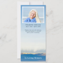 Elegante Blue Sky begrafenis gedenkplaat Kaart