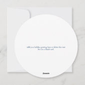 Elegante Blue Snowflake Circle Kerst Kaart (Achterkant)