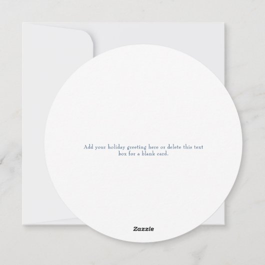 Elegante Blue Snowflake Circle Kerst Kaart (Achterkant)