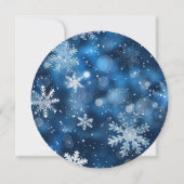 Elegante Blue Snowflake Circle Kerst Kaart (Achterkant)