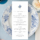 Elegante Blue Thistle Script bruiloft Menu