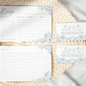 Elegante Blue Toile de Jouy Bruids Recept Kaart